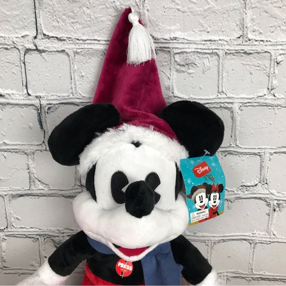 Disney Mickey Mouse & Minnie Mouse Collectible Christmas Plush Toys With Sound - Picture 9 of 10